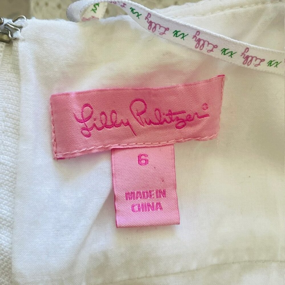 Lilly Pulitzer White Eyelet Patchwork Shift Sundr… - image 7